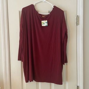 Burgundy Piko Tunic